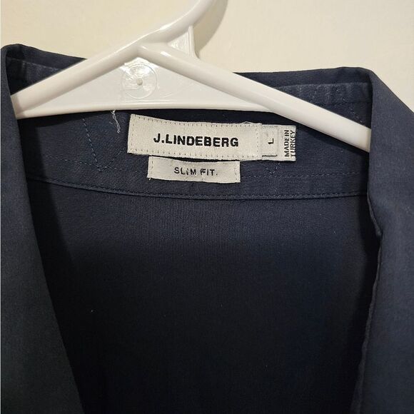 J Lindeberg Dark Blue Button Down Long Sleeve Mens Large - Picture 2 of 5